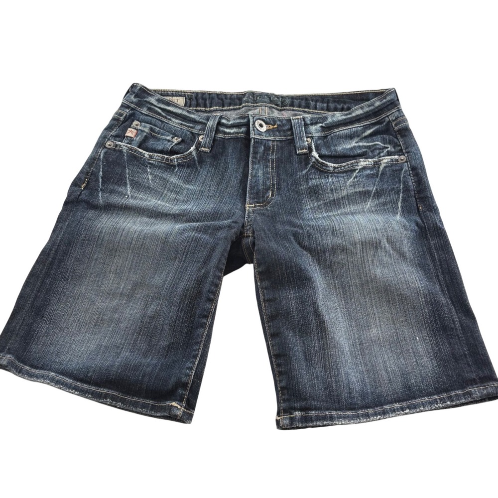 Big Star Sweet Bermuda Denim Shorts Dark Wash Whiskered Size 26 Made in USA